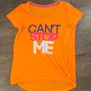 Orange Graphic Tee with Motivational Text